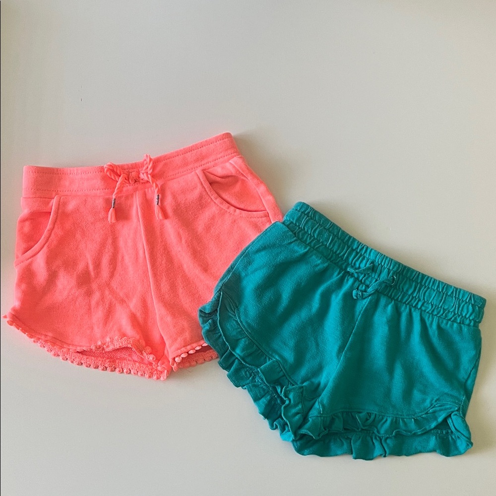Garanimals, Jumping Beans 4T Coral and Teal Ruffle Shorts Bundle